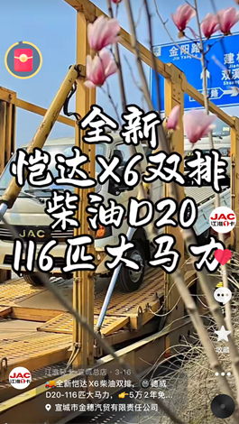 全新愷達(dá)X6柴油雙排，德威D20-116匹大馬力。